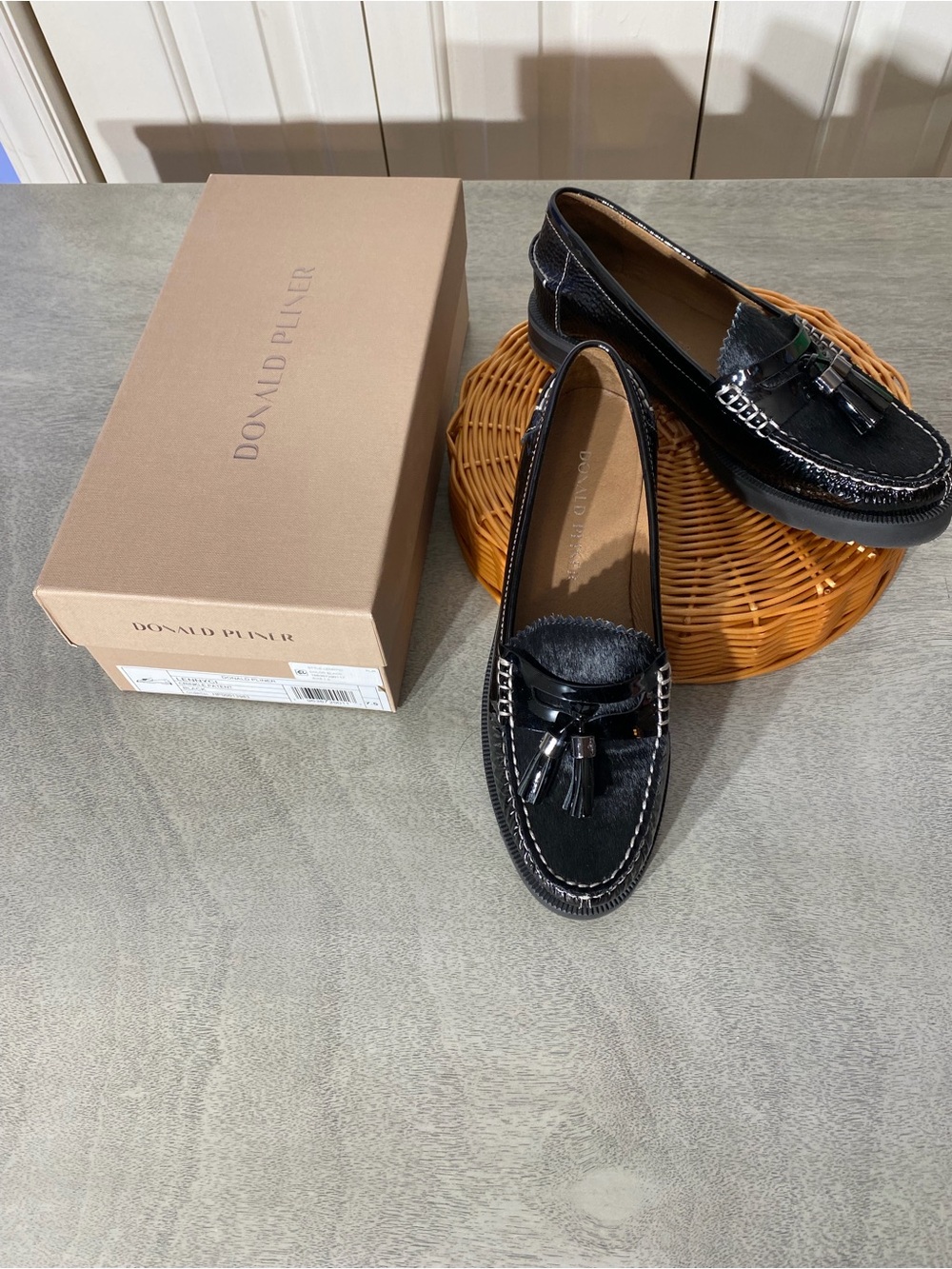 Donald J. Pliner Lenny Black Tassel Penny Loafers